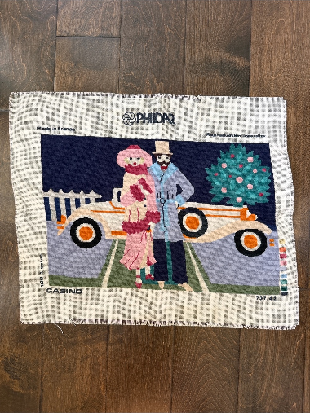 Completed Phildar Needlepoint - 1930’s couple